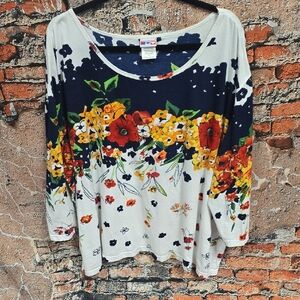 Floral Print Women's Top Sz 4X, Vintage